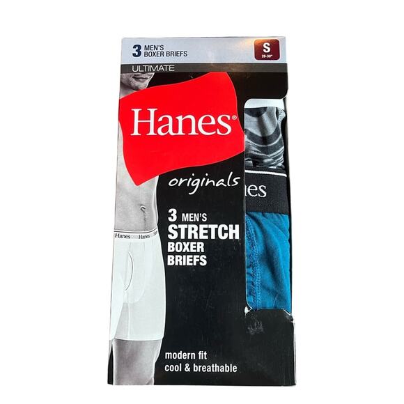 Hanes Other - NWT! Hanes Originals Men’s Stretch Boxer Briefs 3 Pack Size Small 28”-30”